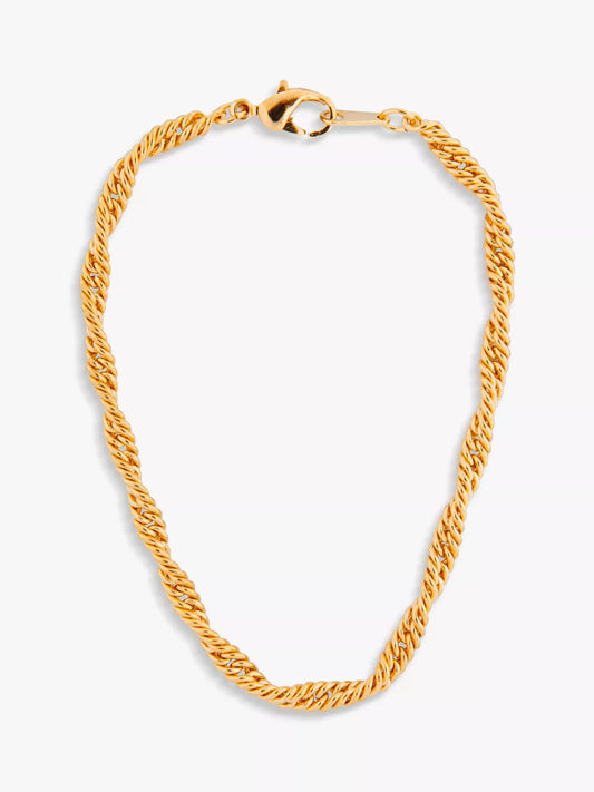 Eclectica Vintage 22ct Gold Plated Twisted Chain Necklace, Gold