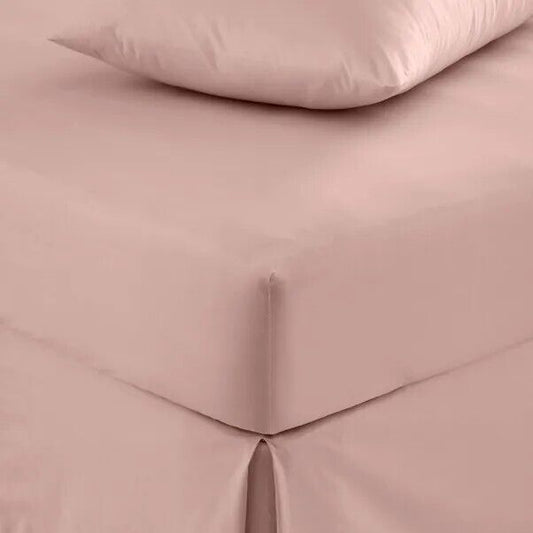 200TC Plain Dye Extra Deep Fitted Sheet Blush Single