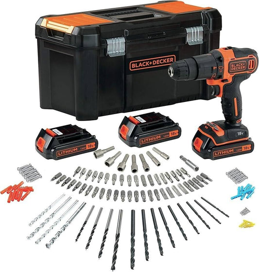 Black & Decker, Drills + Cordless screwdriver BDCHD181B3A Drilling Set RRP £199