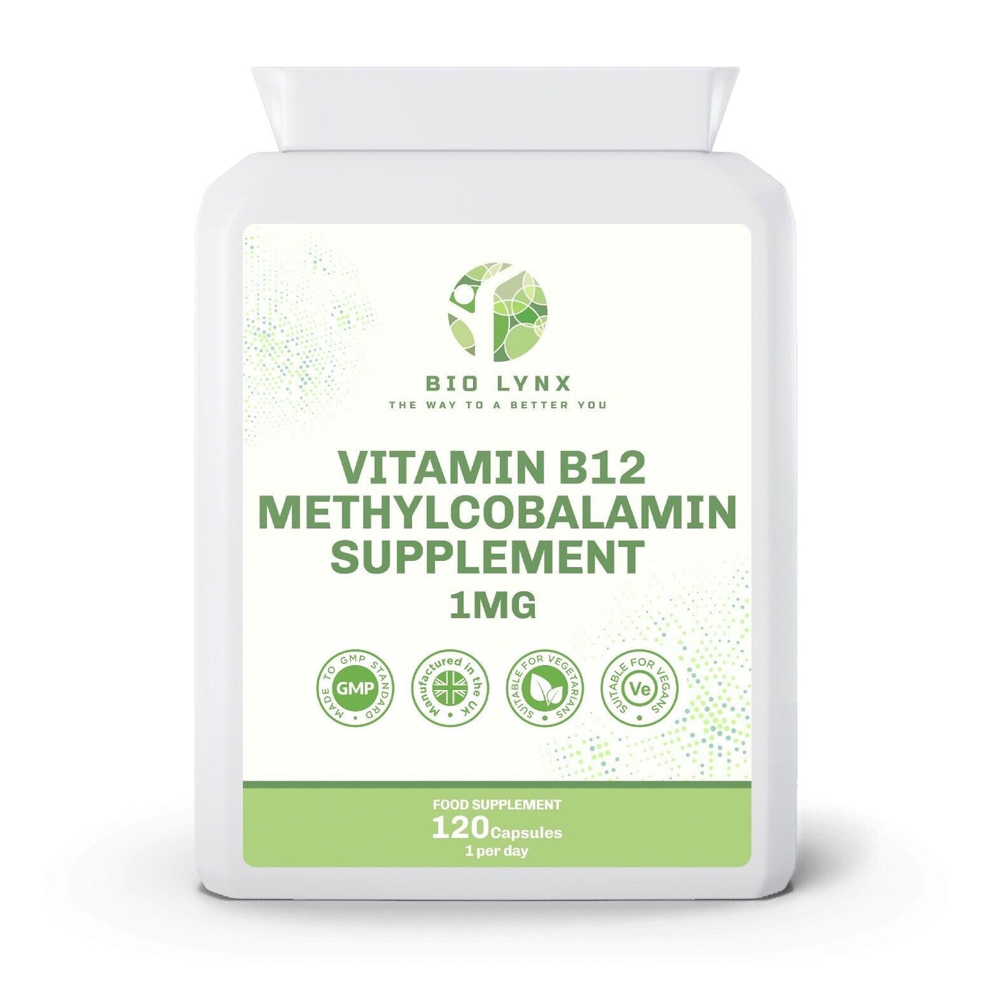 Vitamin B12 Methylcobalamin Supplement 1mg 120 Easy Swallow Daily Capsules