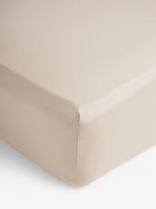 100% Cotton Extra Deep Fitted Sheet Natural Single