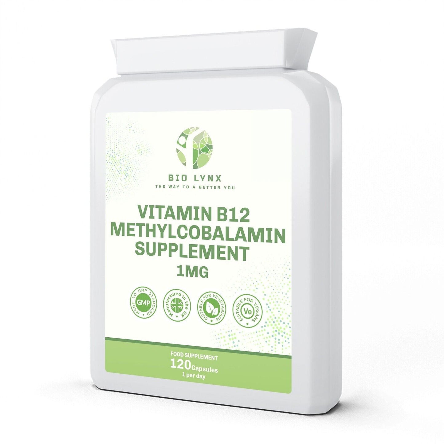 Vitamin B12 Methylcobalamin Supplement 1mg 120 Easy Swallow Daily Capsules