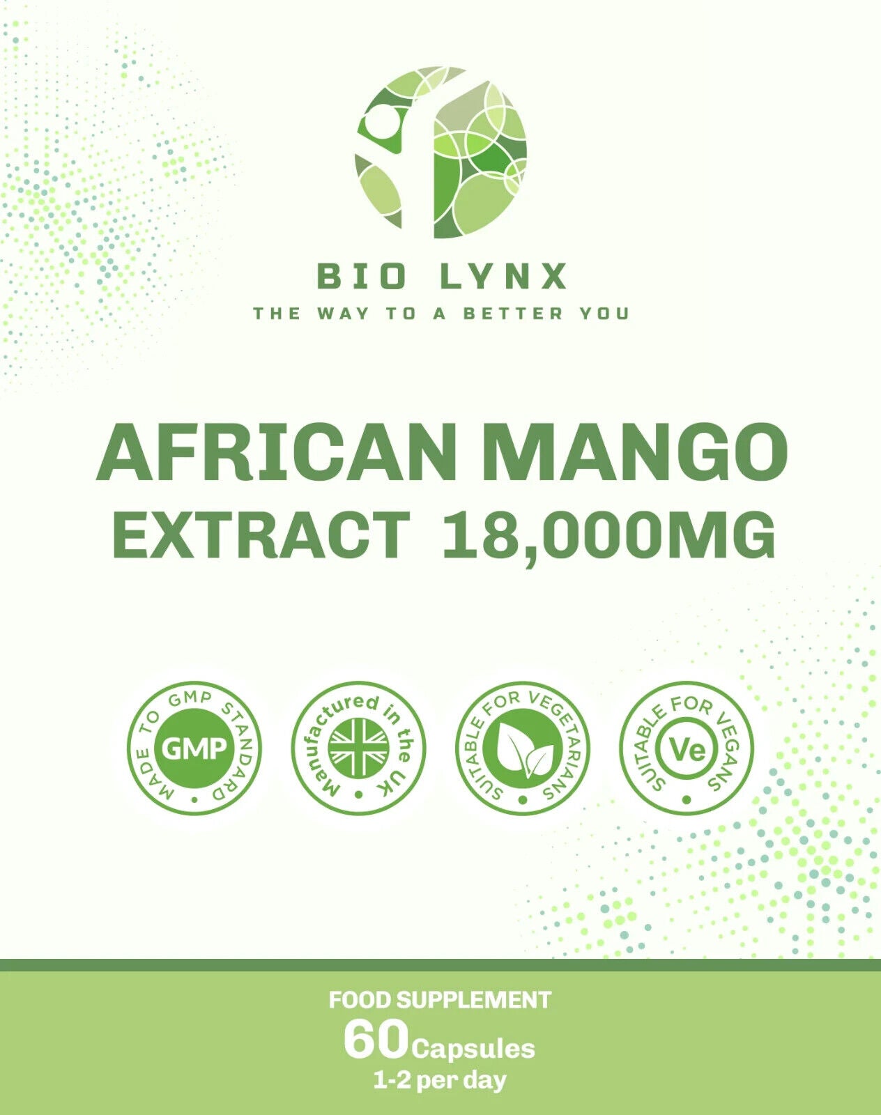 Pure African Mango Extract 18000mg 60 Capsules