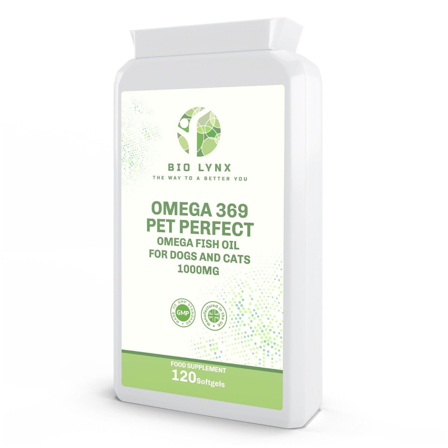 Omega 369 Pet Perfect Omega Fish Oil - for Dogs and Cats - 1000mg 120 Capsules