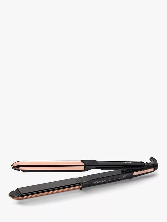 BABYLISS Titanium Brilliance Straight & Curl Hair Straightener Black & Rose Gold