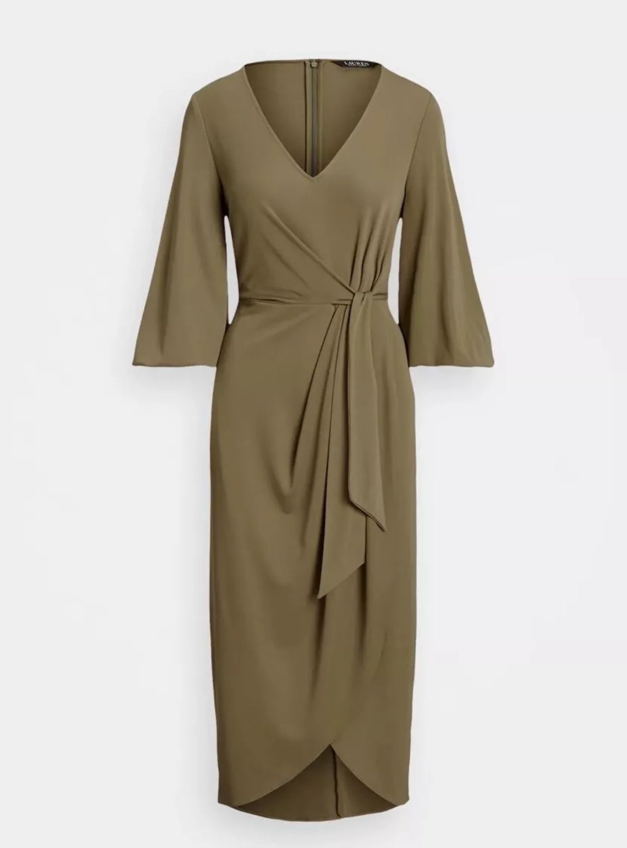 BNWT Ralph Lauren Jobs Midi Jersey Dress Olive Fern Size 8 RRP £219